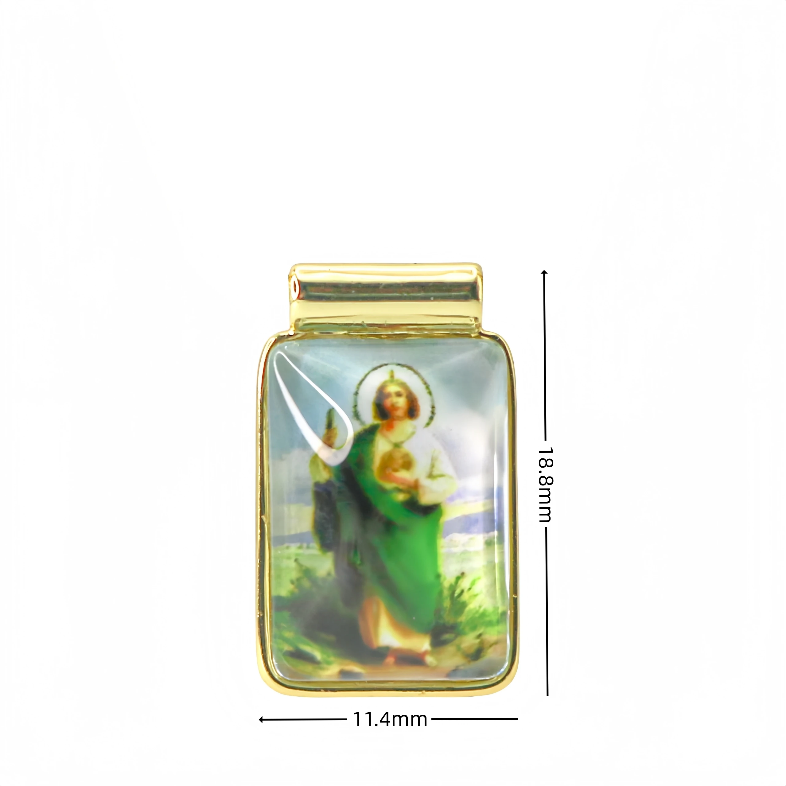 Saint Jude Thaddeus Scapular Necklace Gold Plated Box Chain Catholic Saint Jude Catholic Religious Medal Pendant Wholesale
