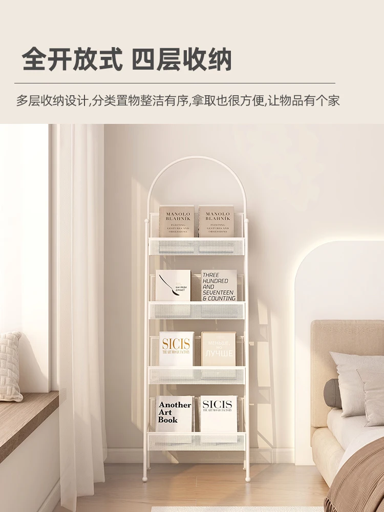 

Arched bookshelf Magazine storage shelf Living room against the wall Floor-to-ceiling bookshelf Multi-layer