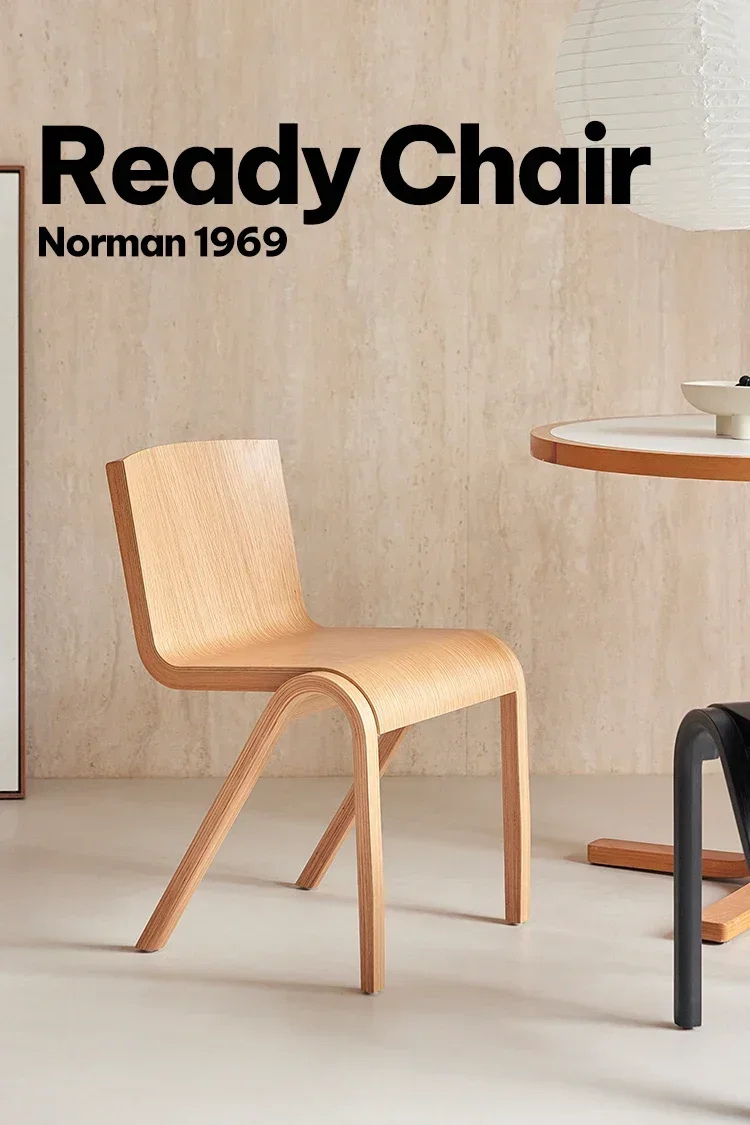 バックチェア北欧無垢材ダイニングチェアホームデザイナーワビレトロ寝室デスクチェア