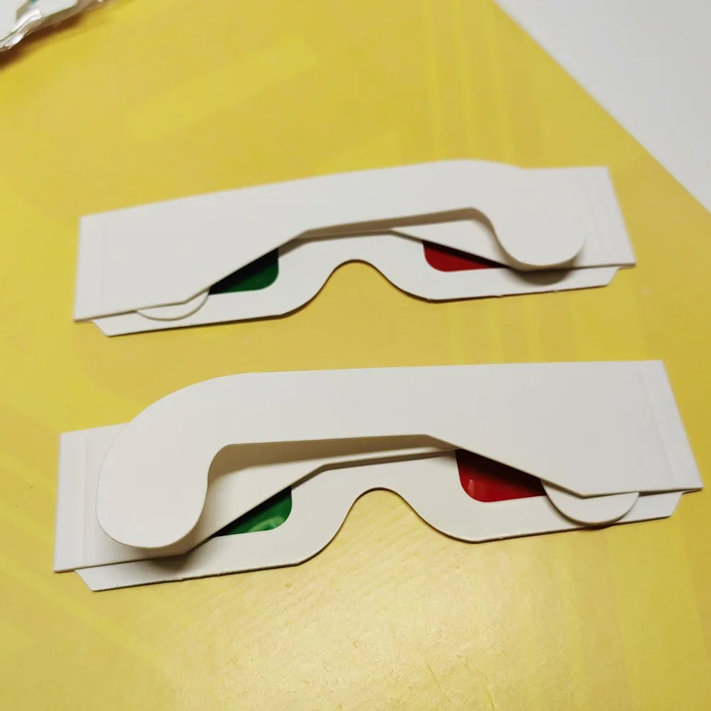 50 teile/los Wiederverwendbare Weiß Papier 3d Gläser Papier Rahmen Rot/Rot Rot/blau Objektiv 3d Decoder Gläser für Förderung – Detail 6