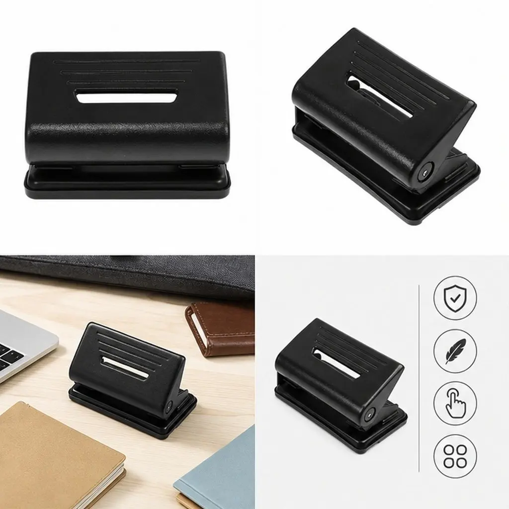 Double Hole Puncher Sturdy Small Paper Hole Punch Manual Office Planner Puncher for Crafting Cardstock Loose Leaf Sheets