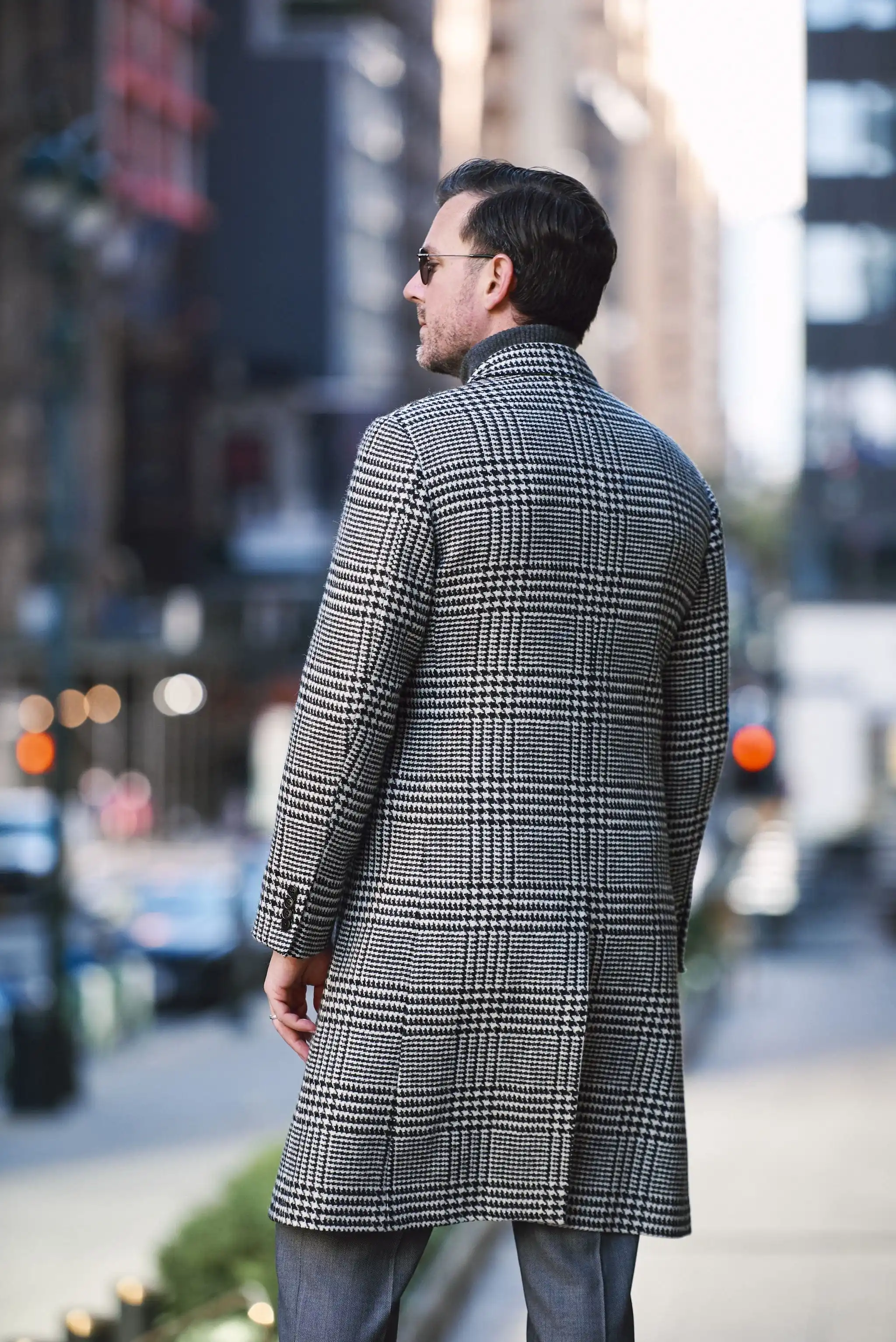 Traje de una pieza para hombre, de una sola botonadura abrigo largo, solapa con visera, a rayas a cuadros, para negocios, trabajo, boda, disfraz de novio