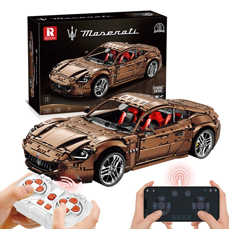 

5480PCS Maserati GranTurismo Car Building Block Remote Control Supercar Technology Bricks 1:8 Car Model Adult Desktop Decoration