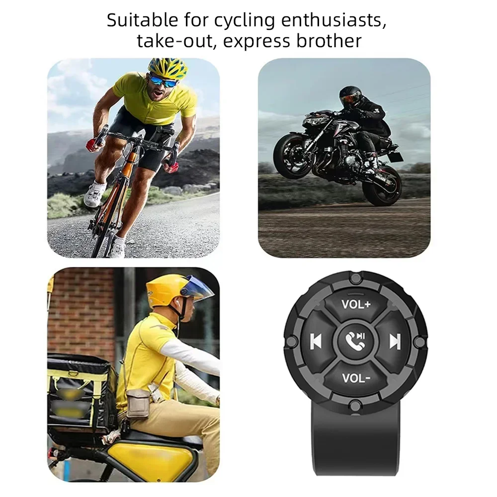Wireless Remote Button Helmet Earphone Motorcycle/Bike Handlebar Media Controller Steering Wheel Remote Control Button