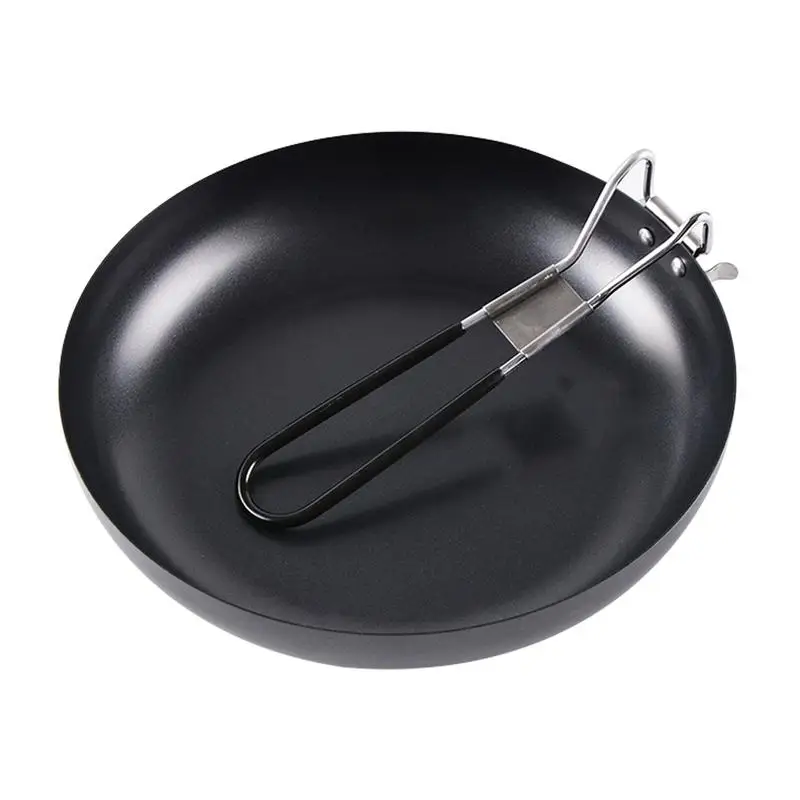 Non-Stick Frying Pan 24cm Camping Pan with Folding Handle Ideal for Outdoor Picnic Compact and Easy to Carry Camp Skillet