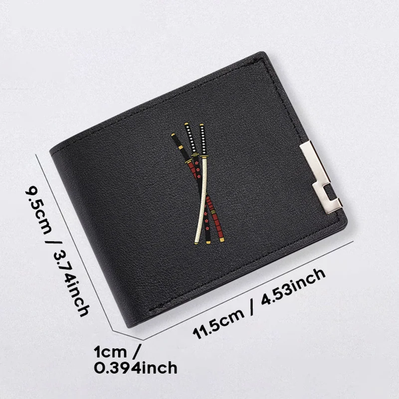 محفظة Samurai Sword Design للرجال من البولي يوريثان الفاخر، نمط عمل بسيط، خفيف الوزن ومتين، محفظة مدمجة للاستخدام اليومي