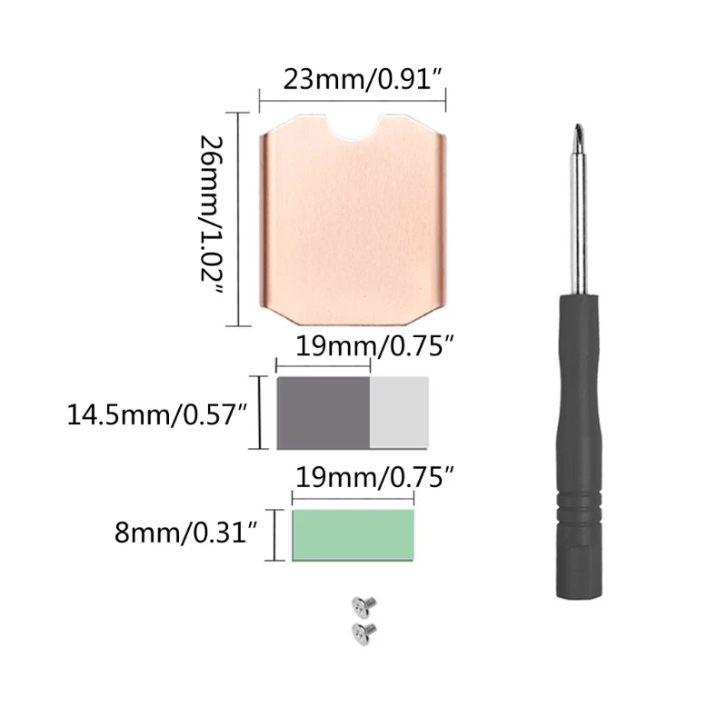 Accesorios para juegos, disipador térmico, lámina de cobre de refrigeración, cuña para Steam-Deck 2230 SN740