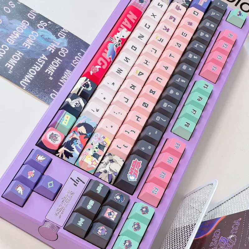 Enless Zone Zero Nangong Yu Keycaps Custom PBT Cherry /MOA Profile Transparent Key Caps Cute Cartoon Anime Point Key Cap MX