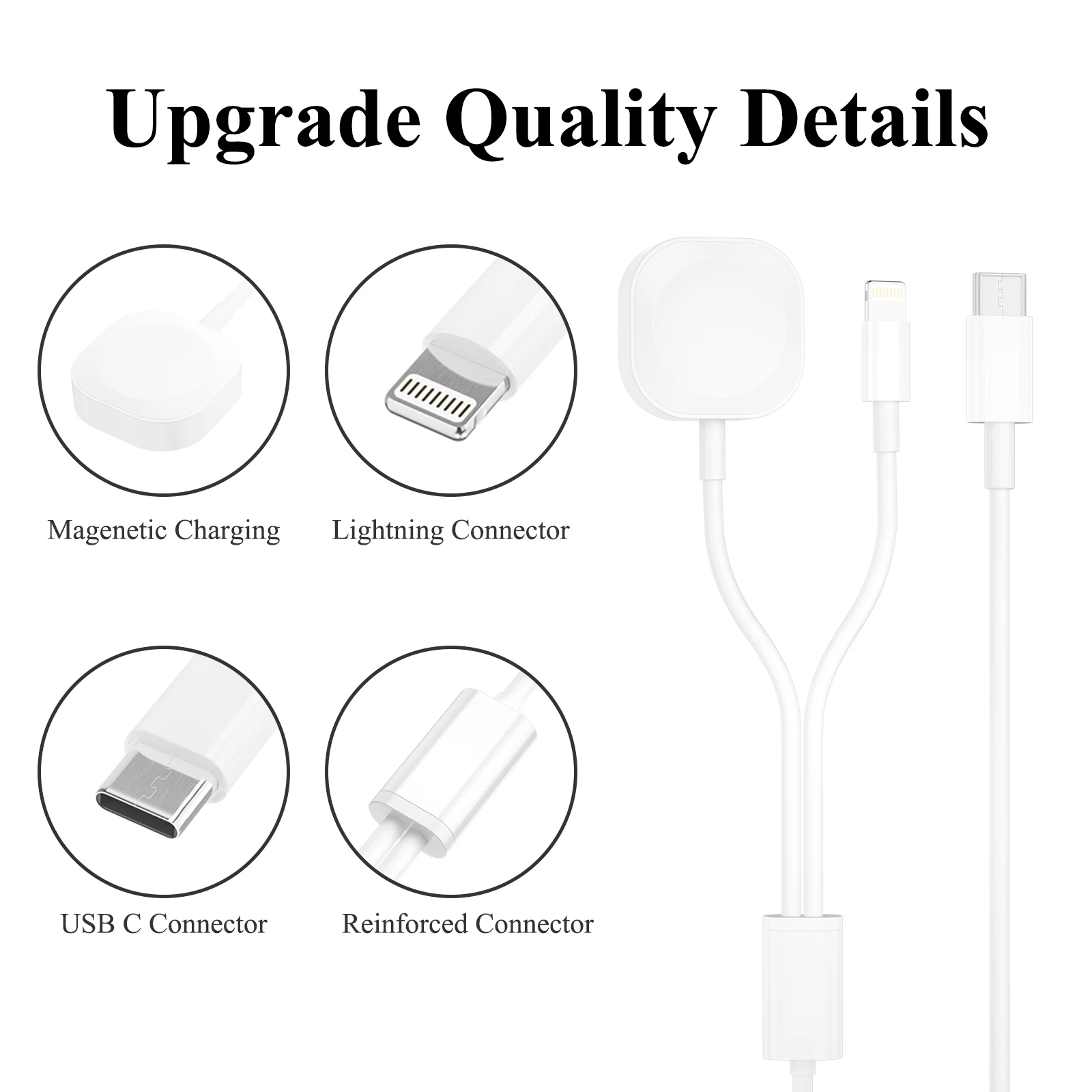 Charger Cable For Apple Watch Ultra 9 8 7 6 5 4 3 2 1 se Charging For iPhone 15 14 13 12 11 8 X Charger Type C USB Plug