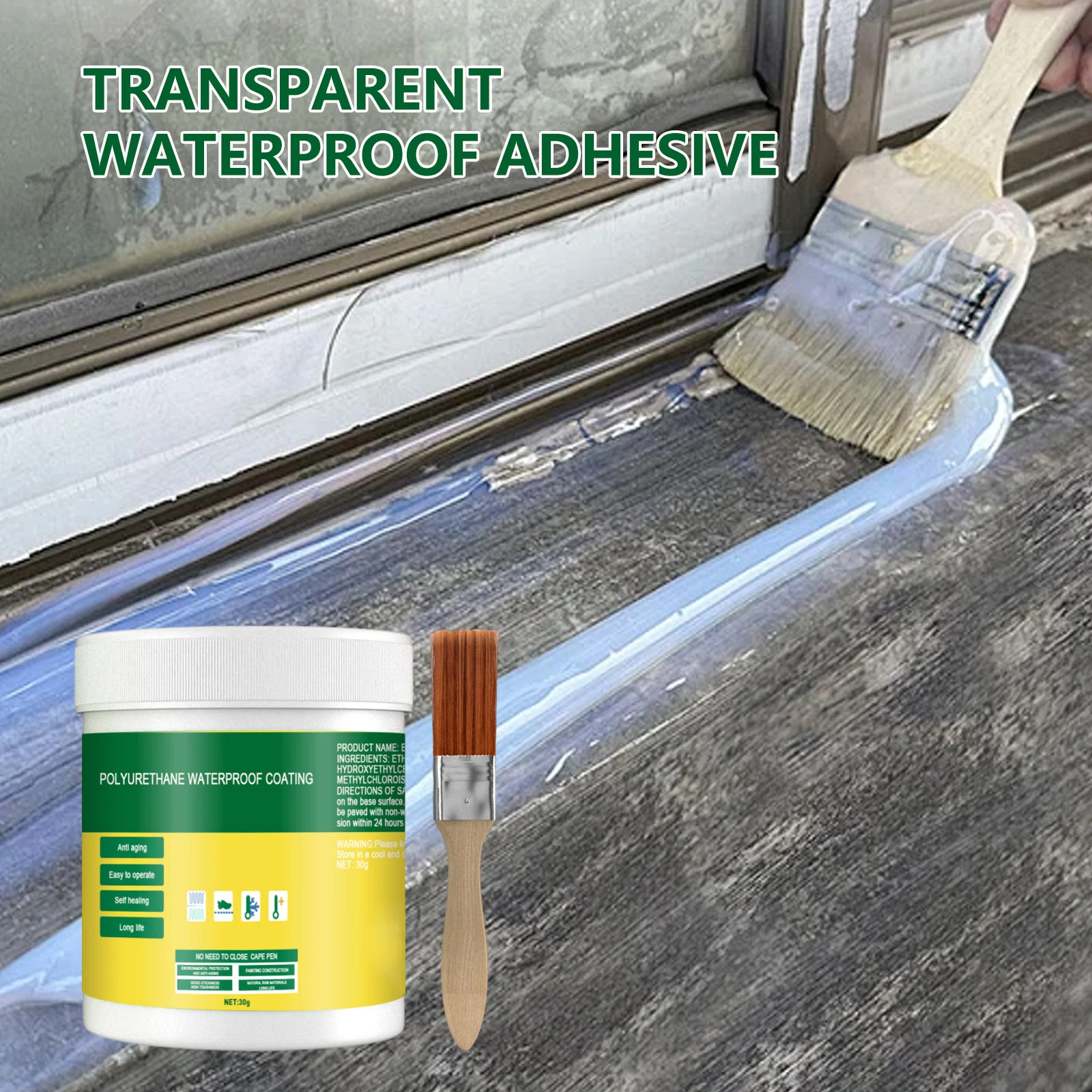 غراء شفاف مقاوم للماء بلاط أرضيات الجدار الخارجي الحمام المرحاض اختراق وكيل مقاوم للماء طلاء جدار مانع للتسرب #4