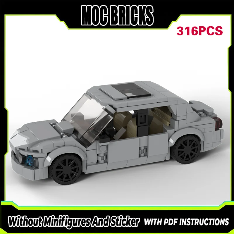 

City Car Model MOC Building Bricks 6-Wide Full-Size Car Type 02 Modular Technology Gifts Holiday Assemble Children Toys Suit