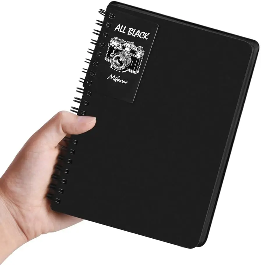 

5x7 Black Paper Sketchbook, Spiral Bound Travel Journal, 70 Sheets 110gsm Acid-Free Drawing Paper for Adults Beginners Artists