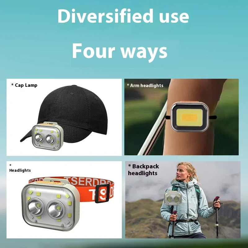 LED Headlight Powerful Headlamp Head Lamp COB Flashlight Torch Head Light For Camping, Fishing