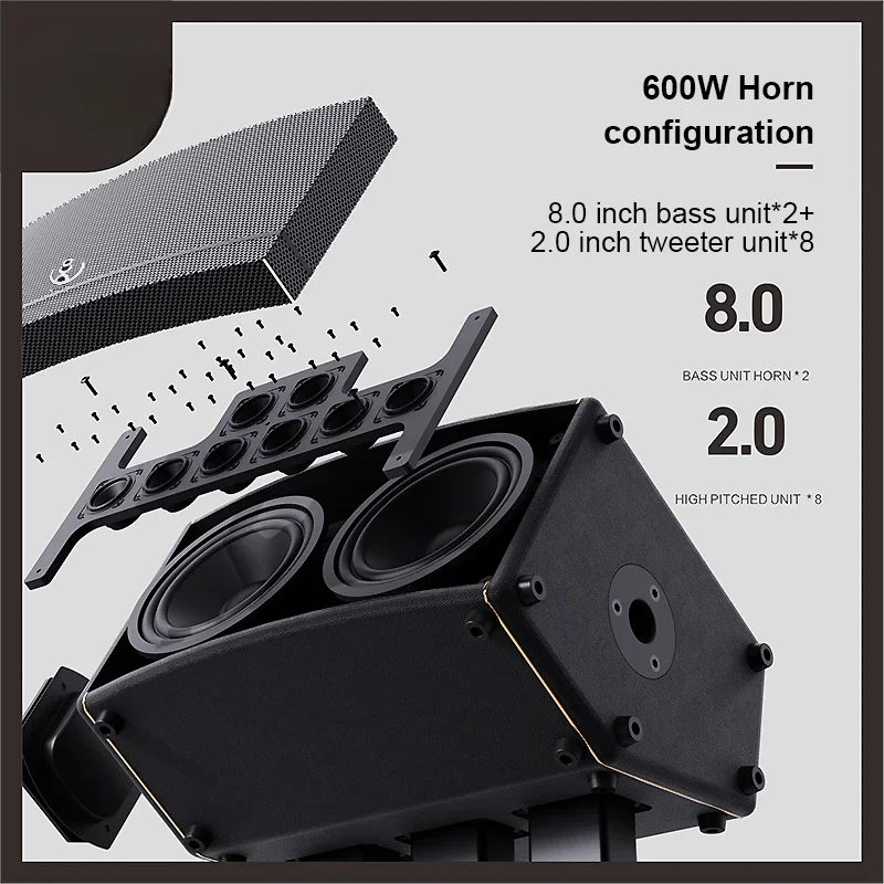 Artist Pro 600W Double 8" Floor Stage Speakers For PA/DJ Church