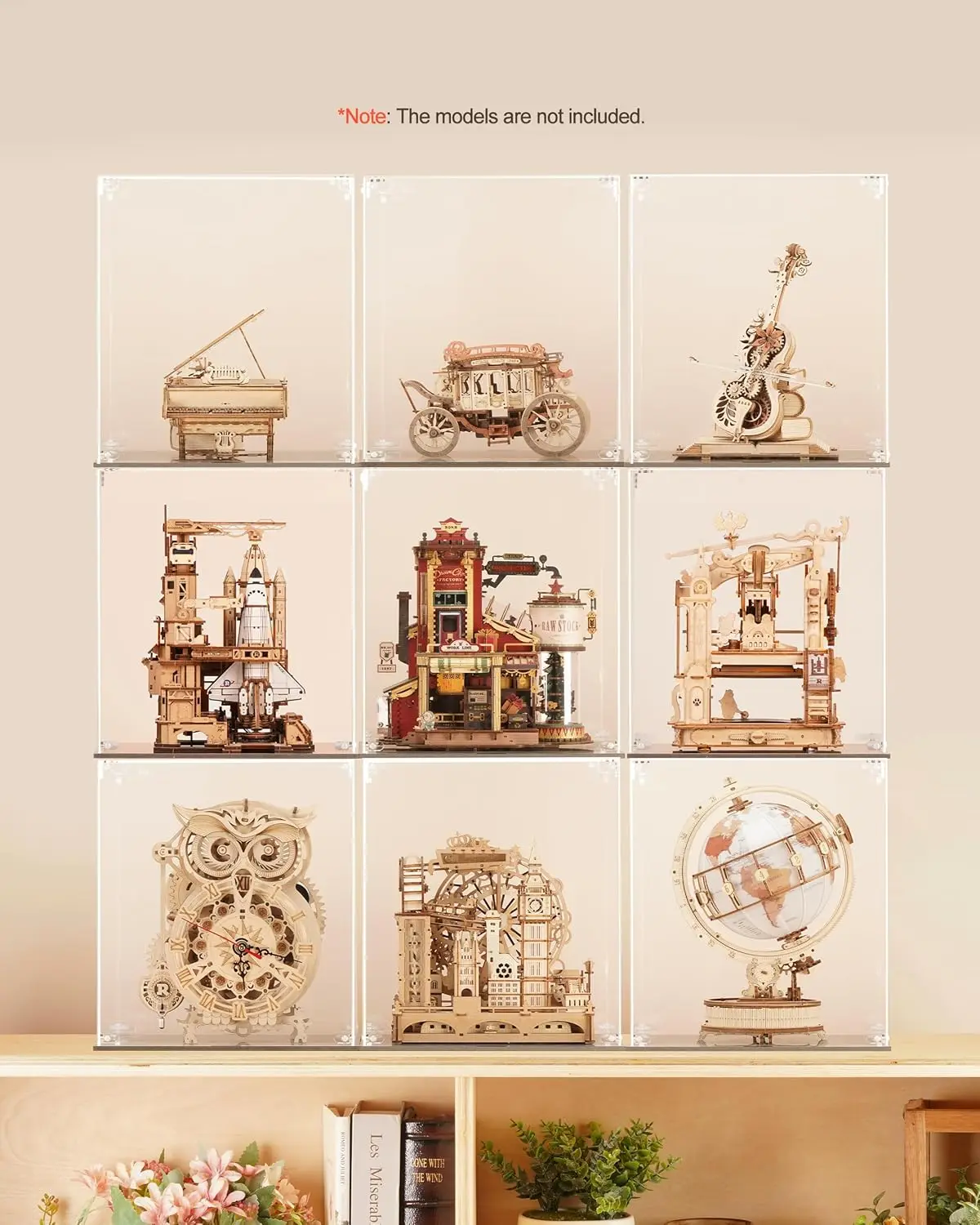 Robotime Rokr – vitrine transparente anti-poussière, pour figurines à collectionner, modèles de jouets, boîte de rangement pour la maison, RFM04