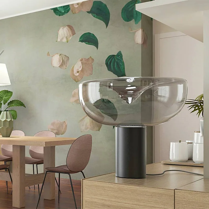 AELLA Table lights Nordic Clear glass art light Creative Swirl Design Gold Hardware Plating Restaurant Living Room bedroom lamp