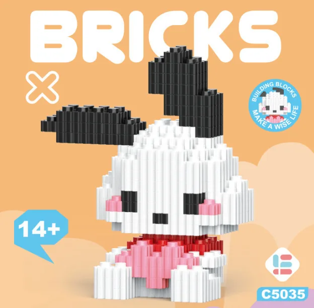 sanrio hello kitty Splicing building block cinnamoroll mini blocks blocos blocks Kuromi My Melody Cinnamoroll Pochacco Purin