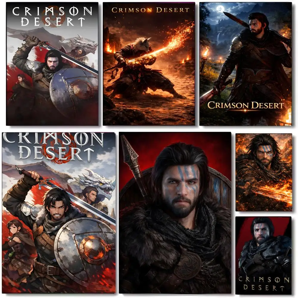 Dark Fantasy Game C-Crimson Desert Poster Wall art print art suitable for living room bedroom bar parlor home decor gift