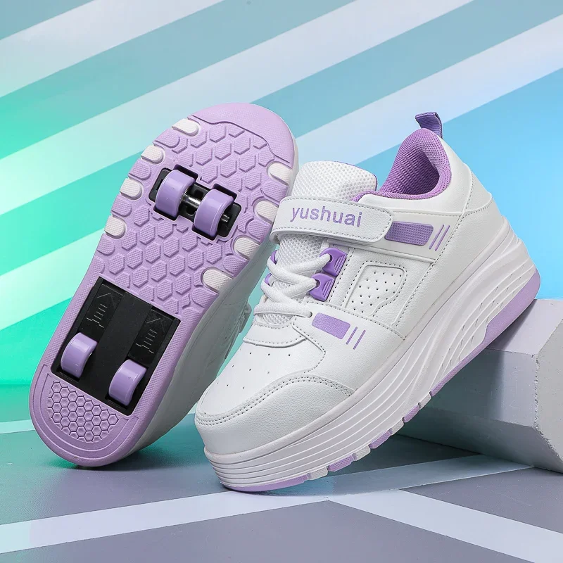 2024 NIEUWE Cool Kids Populaire Inline Skates Schoenen Comfortabele Kinderen Dagelijks Outdoor Rolschaatsen Sneakers 4 Wiel Schoenen 598