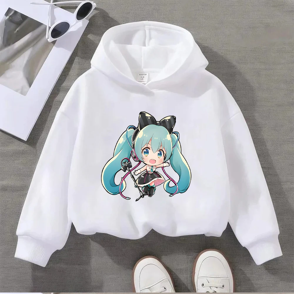 هاتسون ميكو هاراجوكو طباعة نمط هاتسون ميكو هوديي النساء الرجال عادية كم طويل البلوز البلوز موضة أنيمي الجرافيك #4