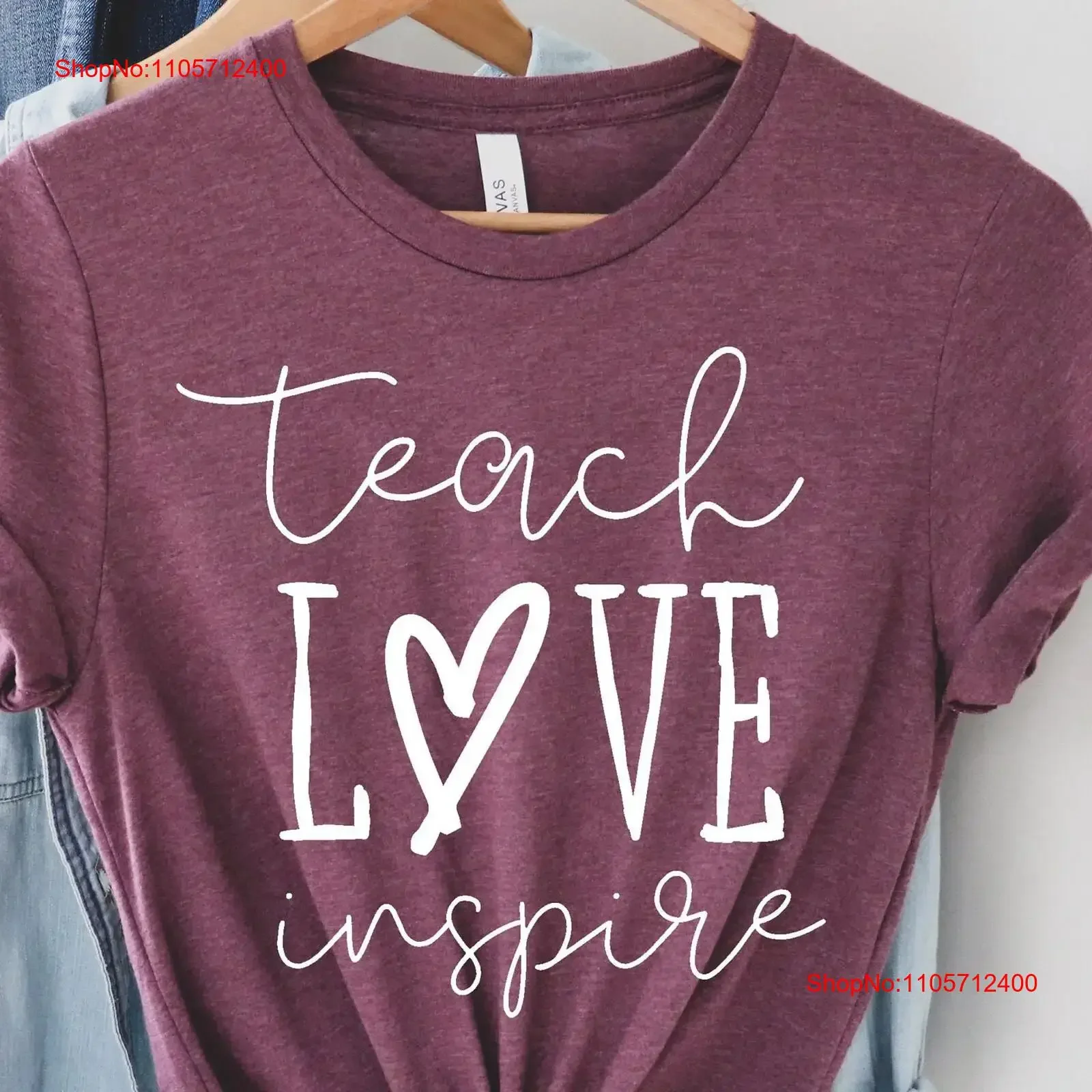 Teach Love Inspire T Shirt Teacher For Life Teaching Elementary School Preschool vintage Washed Soft Unisex Stretched