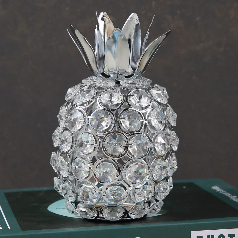 Gold Crystal Home Decoration, Creative Apple, pineapple, pear, Fruit, Living Room, Crafts