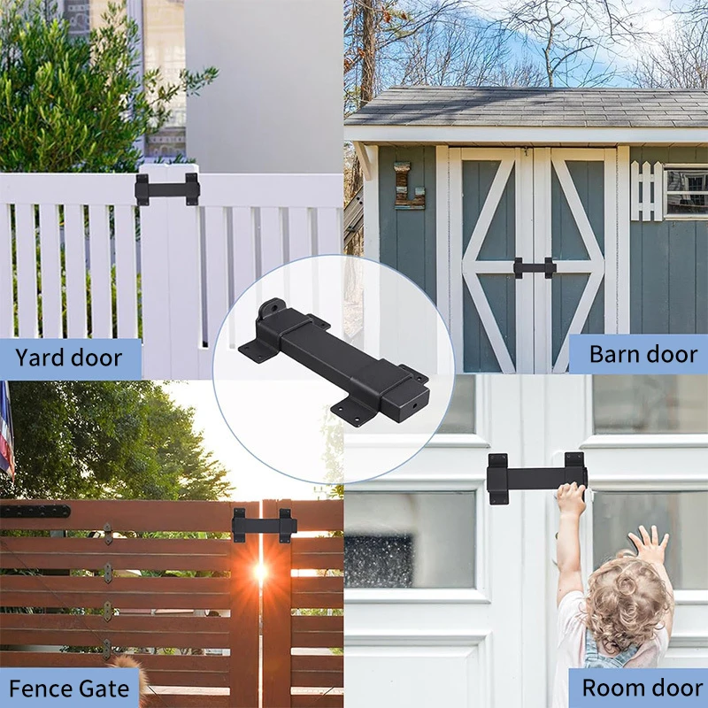 

Heavy Duty Gate Lock Holder Sliding Security Latch With Padlock Hole Adjustable Latch For Wood Fence Yard Gates