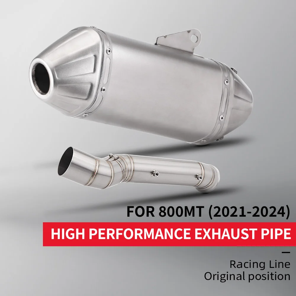

Slip On For 800MT 2021-2024 Motorcycle Exhaust Muffler modify Stainless Steel Mid Link Pipe 51mm Espace Moto