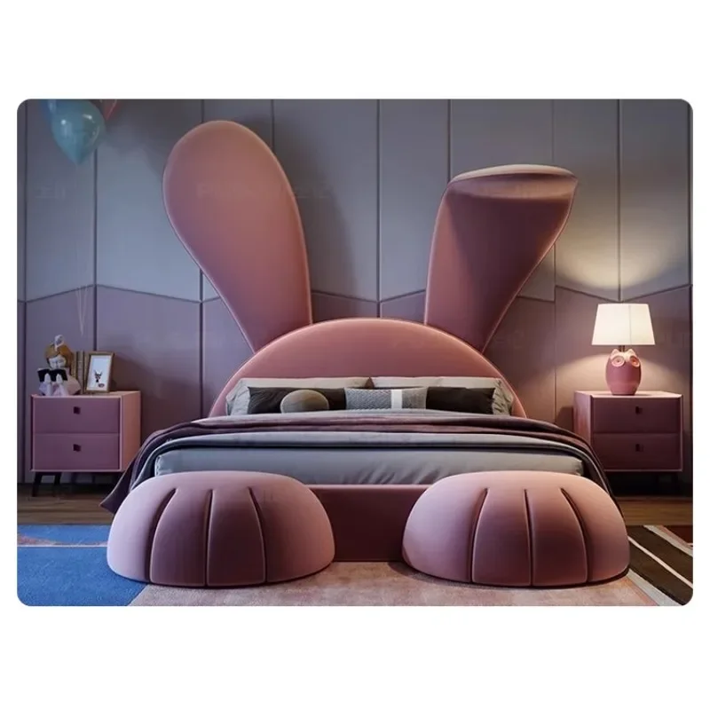 

Роскошная тканевая кровать в скандинавском стиле, современная простая двуспальная свадебная главная спальня знаменитостей в Интернете