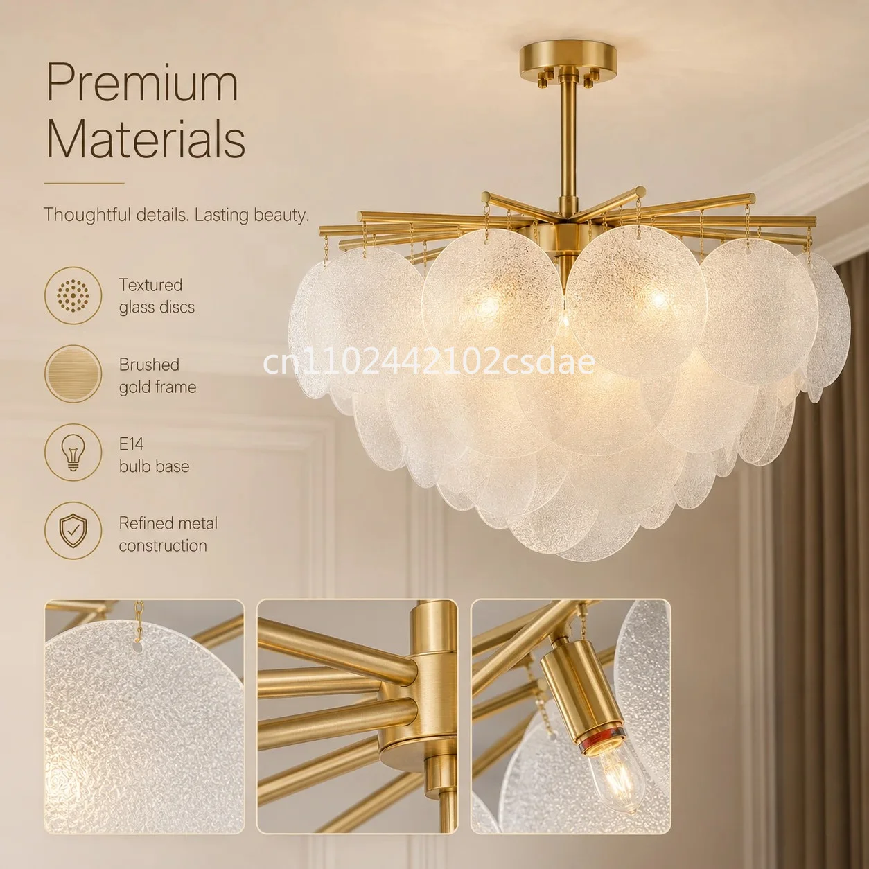 Modern Nordic Style Chandelier for Ceiling Wind Chimes Pendant Lights Glass Shell Shape Hanging Lamp Loft Room Decor Lustre