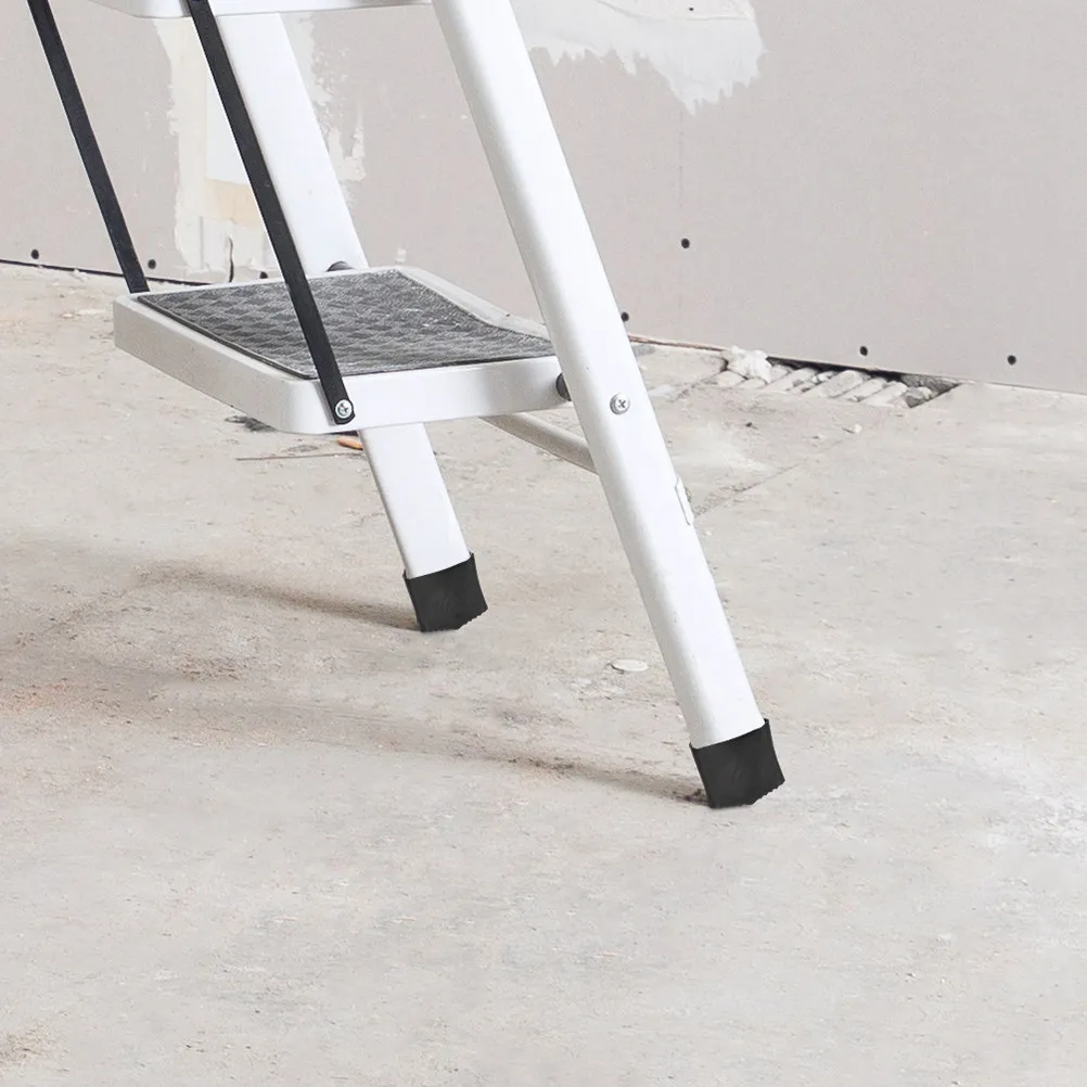 4Pcs Square Ladder Feet Covers Non Slip Rubber Pads for Folding Ladders Floor Protection Easy Install Wear Resistant Stabilizer