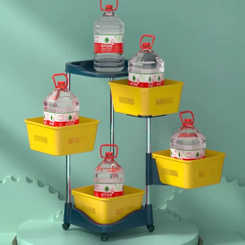New Design 5 Layer Plastic Kitchen Storage Rack Vegetable Fruit Basket Organizer Cart Shelf for Home Pantry Organization