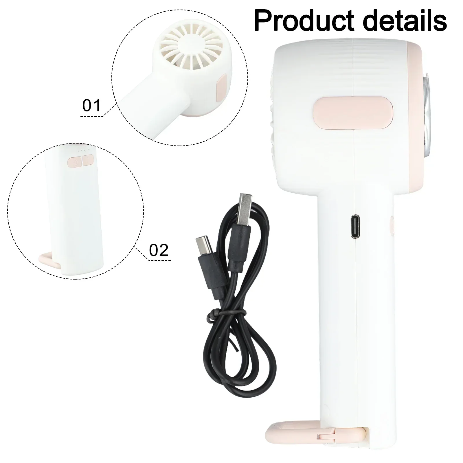 

64x71x152mm Semiconductor Fan Lightweight Construction Low-Noise Operation Turbo Hurricane Design Versatile Usage