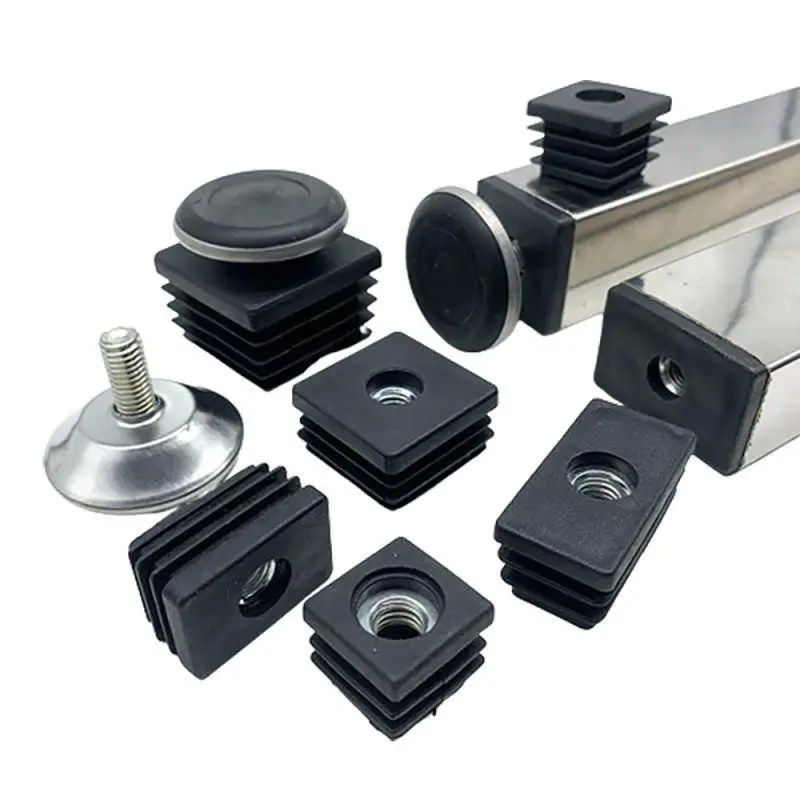 Coussinet de pieds réglable en plastique, diamètre 40mm, vis M8, Table et chaise, nivellement noir, Protection Anti-choc pour pieds de meubles, 1 à 20 pièces