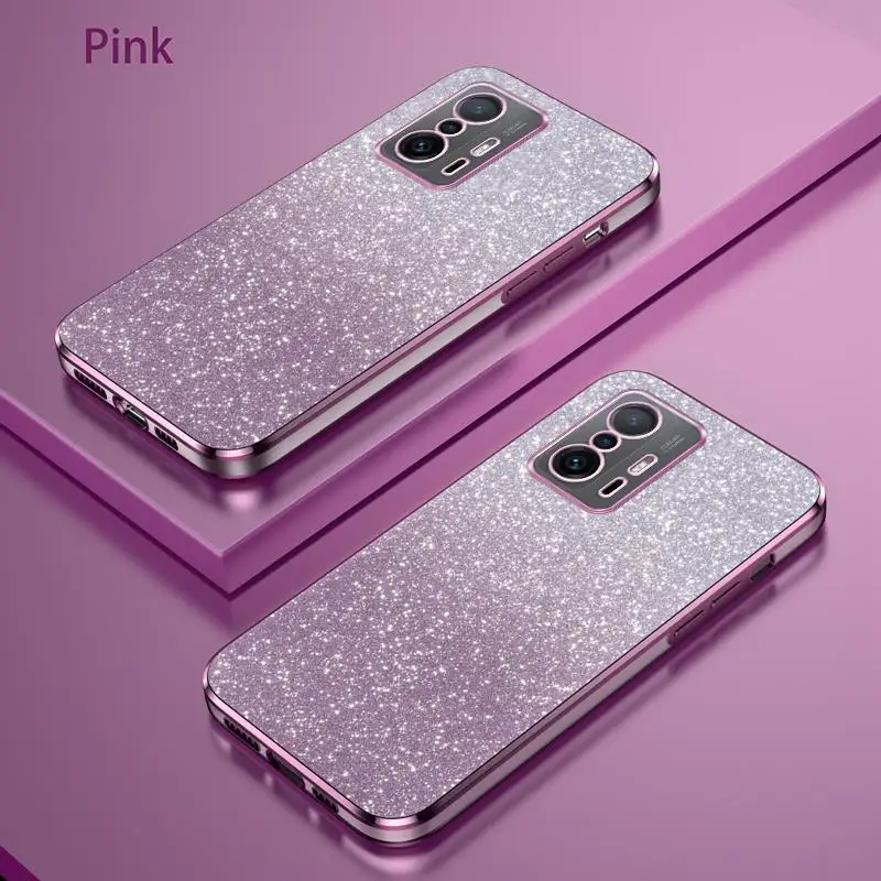 Mi10t Mi11t Luxury Glitter Gradient Plating Case For Xiaomi Mi 11t Pro 5g 11 T 10T Women Silicone Shockproof Back Cover 11tpro