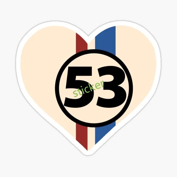 

Herbie Love Bug Classic T - Shirt Sticker 53 Love Bug Decal Bumper Decal Laptop Personality Van Car Stickers Motorcycle Decorati