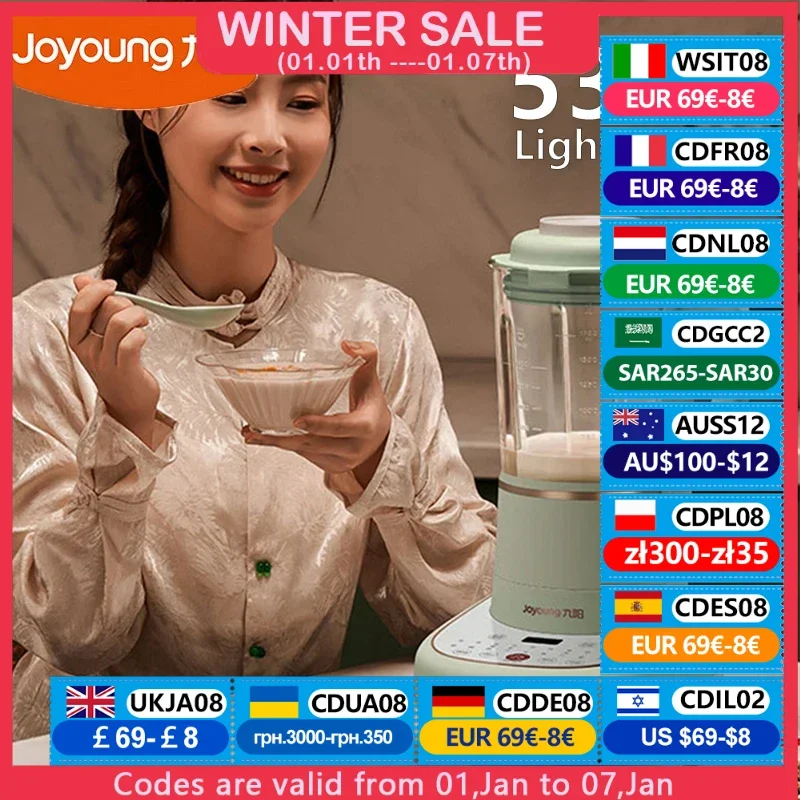 Joyoung Light Sound Food Blender 1750ML Fully Automatic Multifunction Soymilk Maker 12H Reservation For Home L18-P165