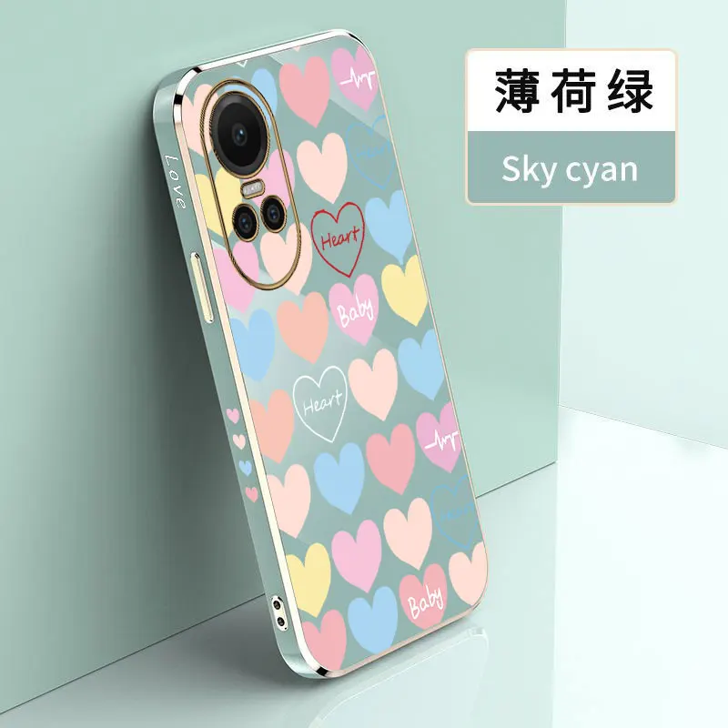 10 Healthy baby Plating Phone Case For OPPO Reno 11Pro 11 10ProPlus 10Pro 9 9ProPlus 9Pro 8T 8 8Pro 8ProPlus 7 7Pro 7SE 6 Cover