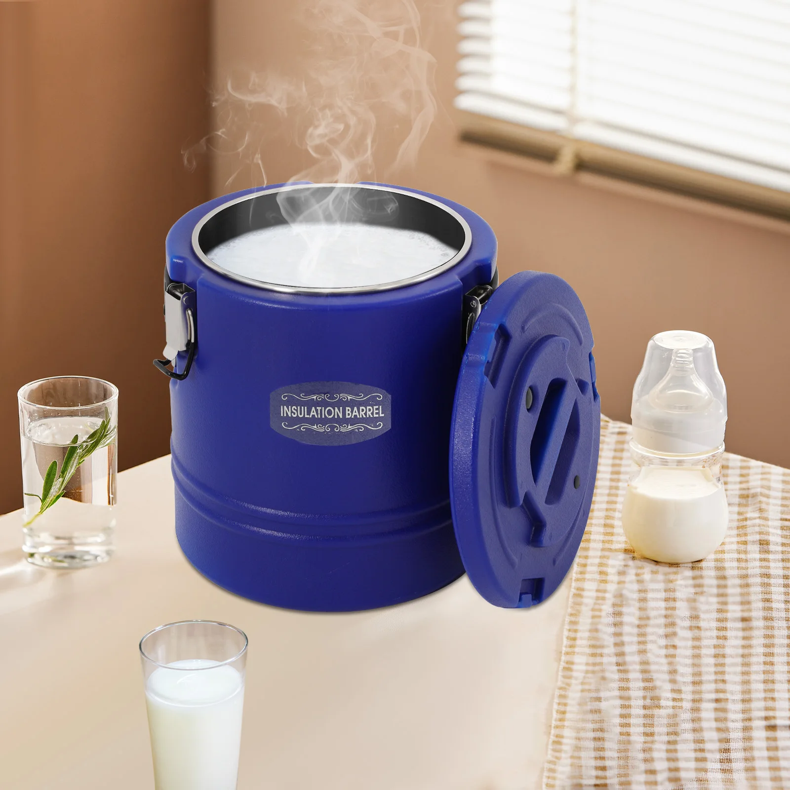 

Blue 15L/13.62 QT Modern Insulated Bucket, Insulated Soup Container With Lid