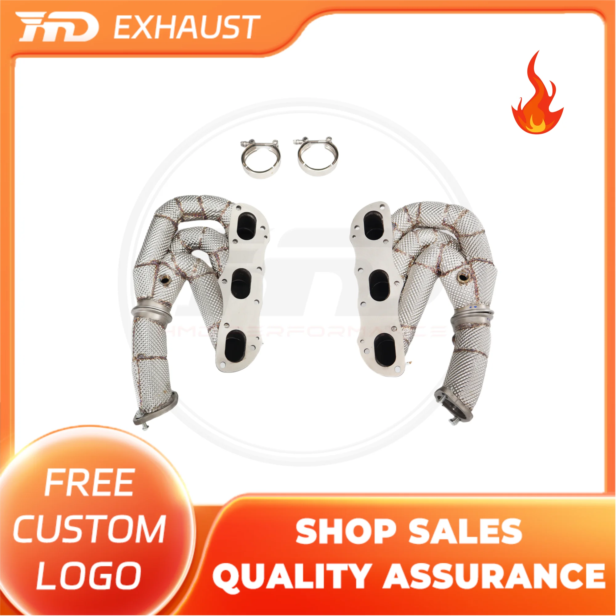 

HMD Hot sale Stainless steel Exhaust System High Flow Performance Headers for Porsche 718 GT4 Manifold With Heat Shield car