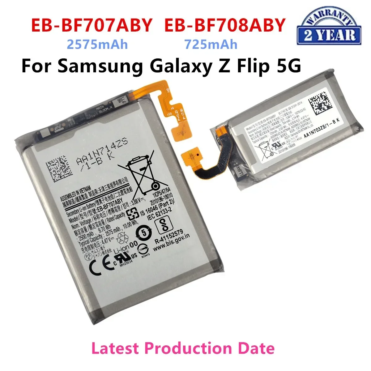 Brand New EB-BF707ABY EB-BF708ABY Battery For Samsung Galaxy Z Flip 5G GH82-23867A SM-F707U BF707 BF708 Batteries+Tools