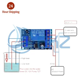 2 in 1 Pump Pour Water Automatic Controller DC 12V Liquid Level Sensor Switch Relay Module for Motor Fish tank Waterhouse Irriga