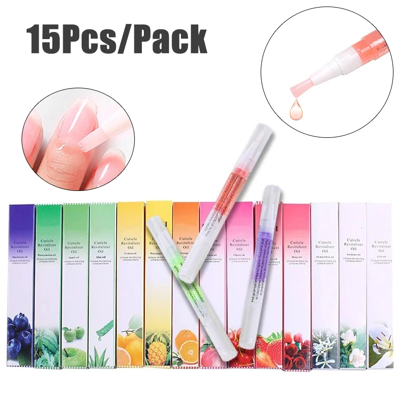 

15pcs/pack Nail Nutrition Oil Pen Nail Treatment Cuticle Revitalizer Oil Prevent Agnail Nail Polish Nourish Skin 15 Smells