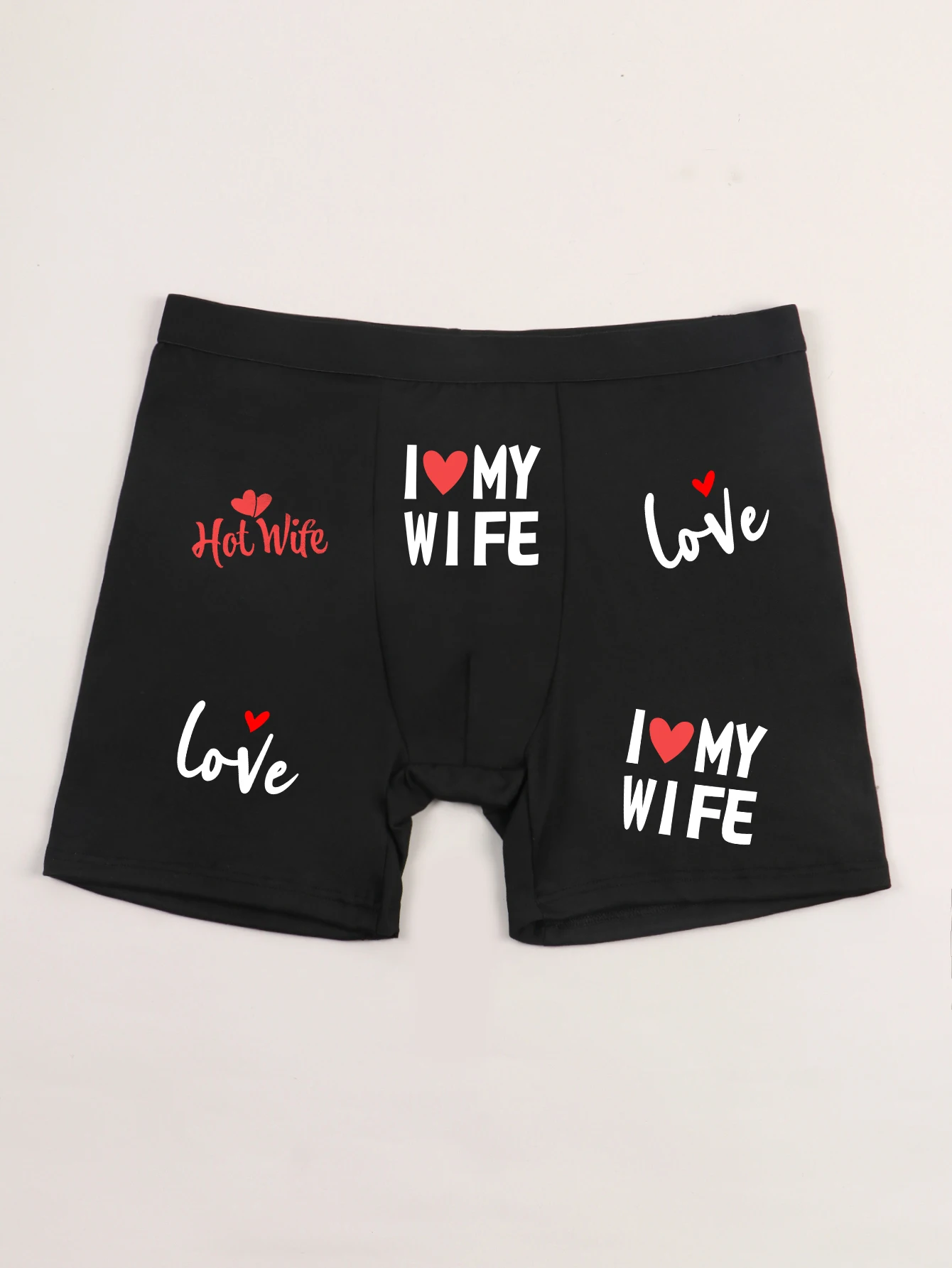 Men\'s Big Tall Performance Boxer Brief Funny Letter Print Underwear Breathable Comfy Boxers Shorts No Fly Underpants