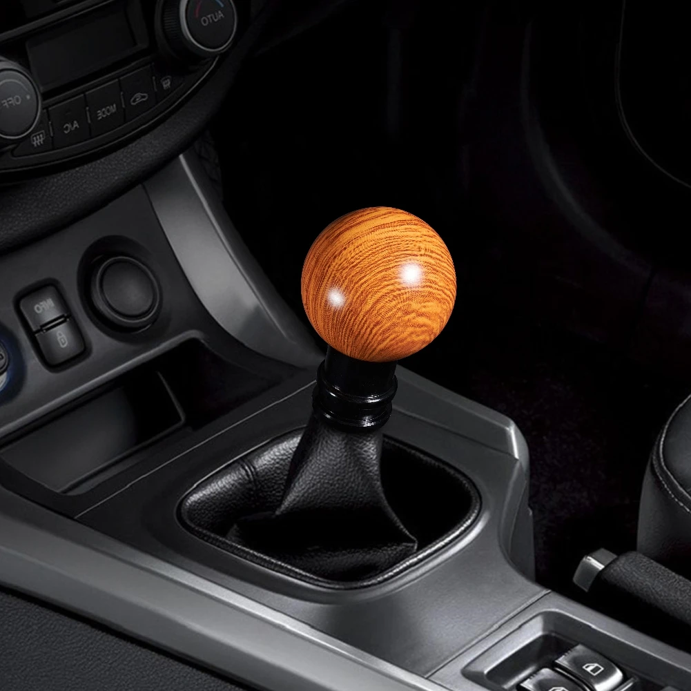 Mahogany Wood Grain Aluminum Gear Shifter Knob Universal Manual/Automatic Transmission Vehicle New Car Interior Accessories