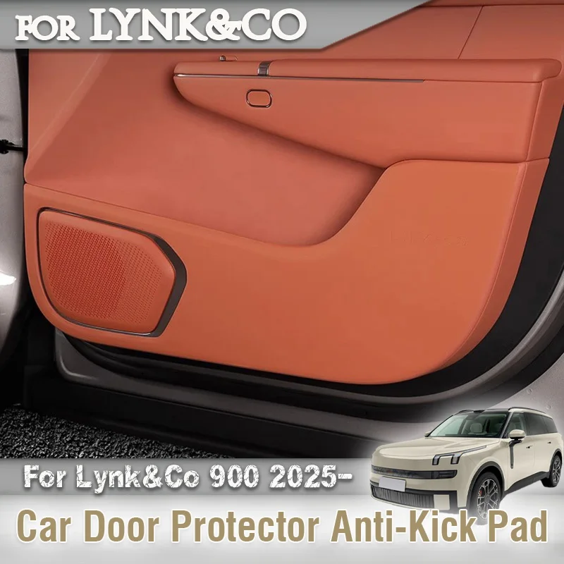 

For LYNK&CO 900 2025 2026 Leather Car door anti kick pad Protector Sticker Automotive interior modification
