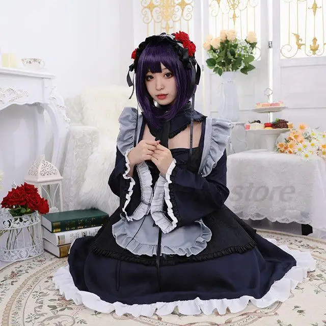 Marin Kitagawa Cosplay Wig Costume For Women Halloween Sexy Maid Lolita Costume Full Set Uniform Party Dress XS-XXXL