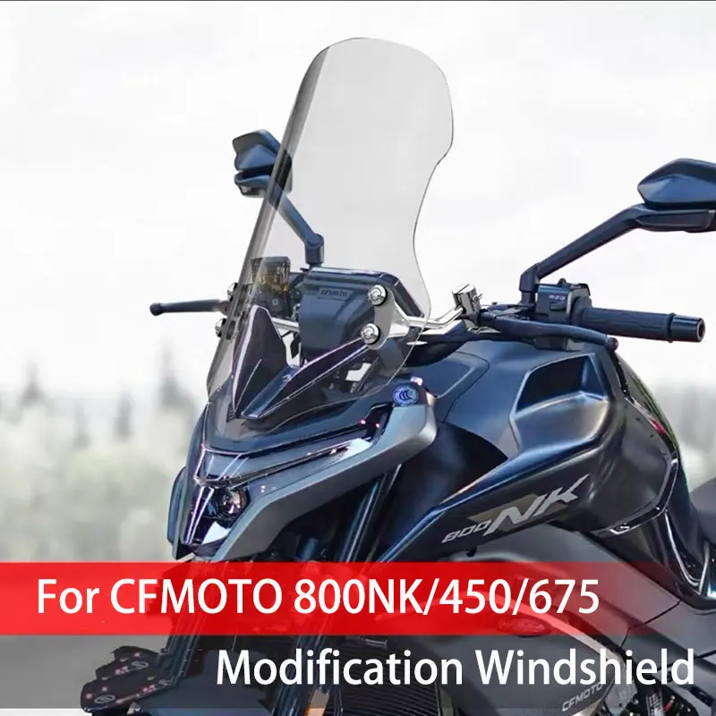 For CFMOTO 800NK/450/675 Motorcycle Windshield Increase Height Deflector Sunshade and Chest Protection Modification Accessories