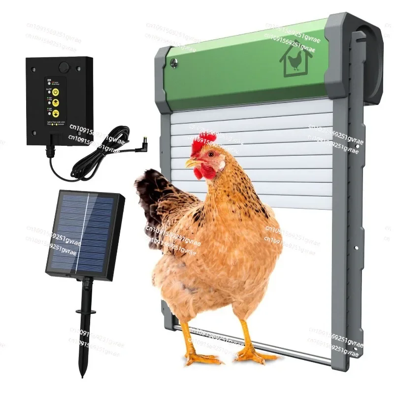 Automatic intelligent chicken coop door rolling shutter door light sensing/remote control/manual/timing switch door