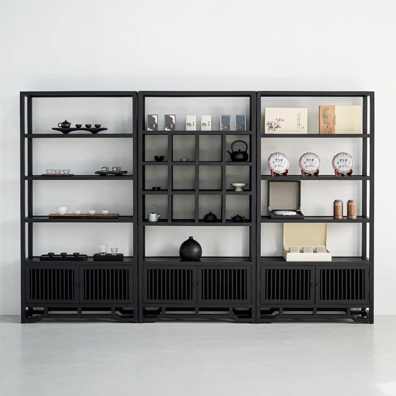

Tea Space Bogu Rack Zen Tea Room Shelf North American Ash Wood Display Cabinet Duobao Ge Study Partition Shelf